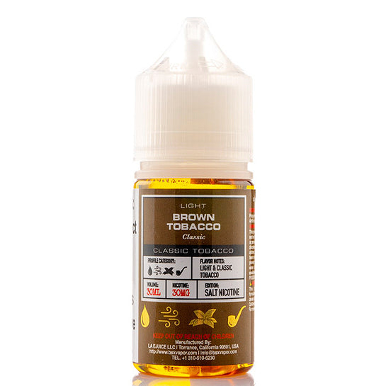 Brown Tobacco Salt E-Juice by Glas Basix - Vapor Authority Brown Tobacco Salt E-Juice by Glas Basix - Vapor Authority