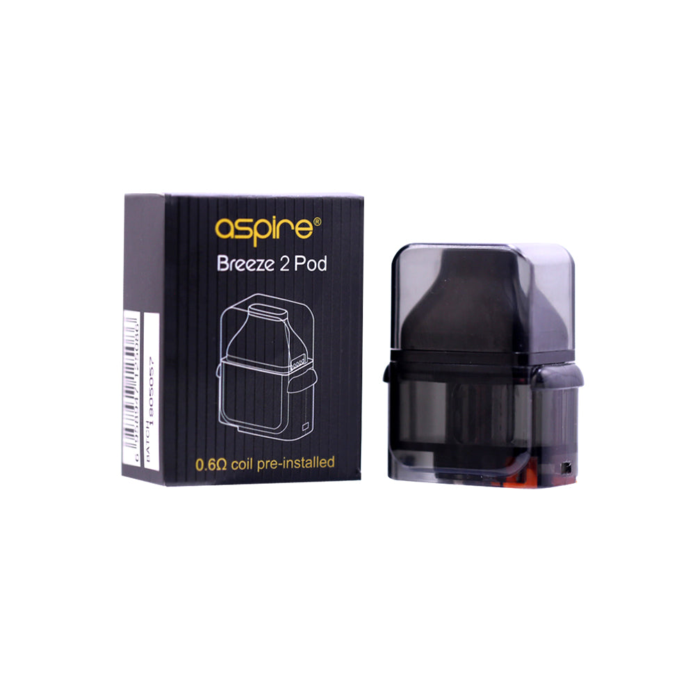 Aspire Breeze 2 Replacement Pod Cartridge w/ Coil - Vapor Authority Aspire Breeze 2 Replacement Pod Cartridge w/ Coil - Vapor Authority