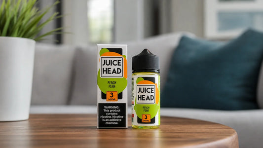 Vape juice on a coffee table