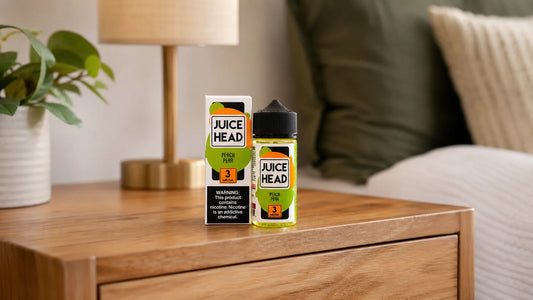 Vape juice on a nightstand