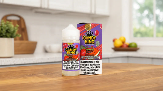 Vape juice on a kitchen countertop