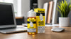 Vape juice on a home office desk