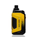A GEEKVAPE vape device in yellow and black, shown from a side profile view on a clean white background.