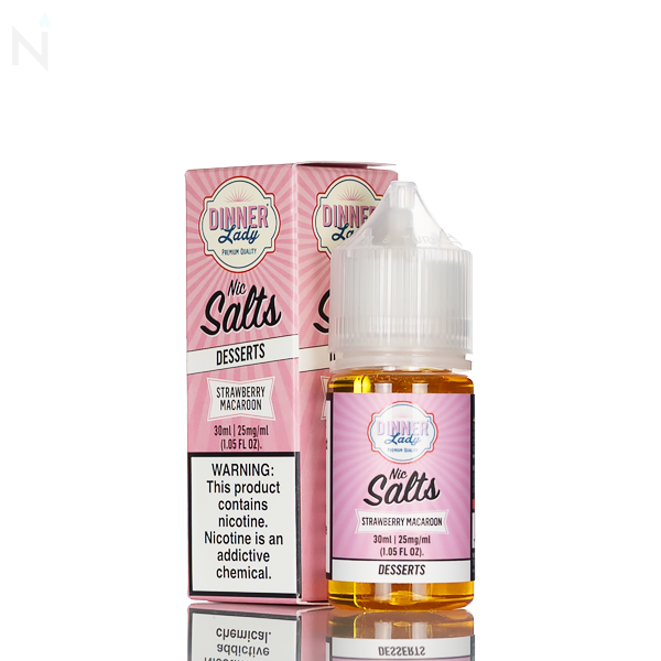 Dinner Lady Salt - Strawberry Macaroon - 30ml