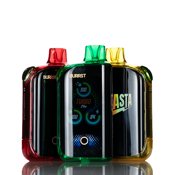 Fasta Burrst 35k Disposable features dual mesh coils, 3 adjustable power modes, an 850mAh battery, and 35,000 puffs (25mL) of 5% vape nic juice.
