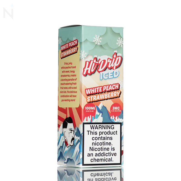 Hi Drip E-liquid Iced - White Peach Strawberry - 100ml