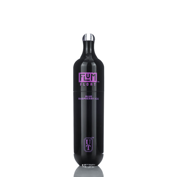 Black water bottle with purple text on a white background