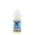 A blue and white bottle with a white cap of iced rain bops flavor e-liquid