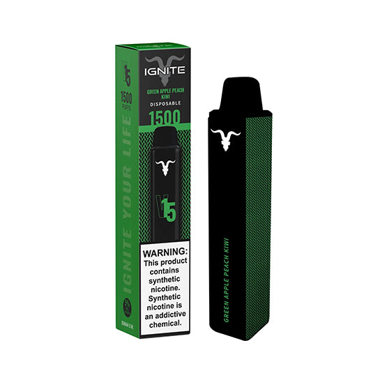 Ignite v15 green apple peach kiwi disposable